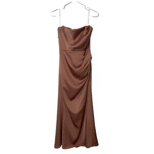 AZAZIE “XS” Peach Ale Colored Max Slit Side  Strapless Bridesmaid Dress "XS"